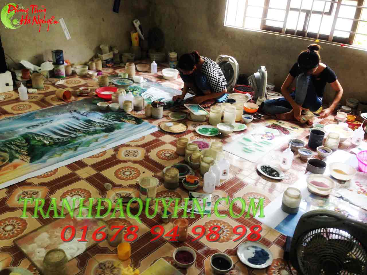 tranh đá quý giá gốc tại xưởng tranh đá quý Hà Nguyễn: